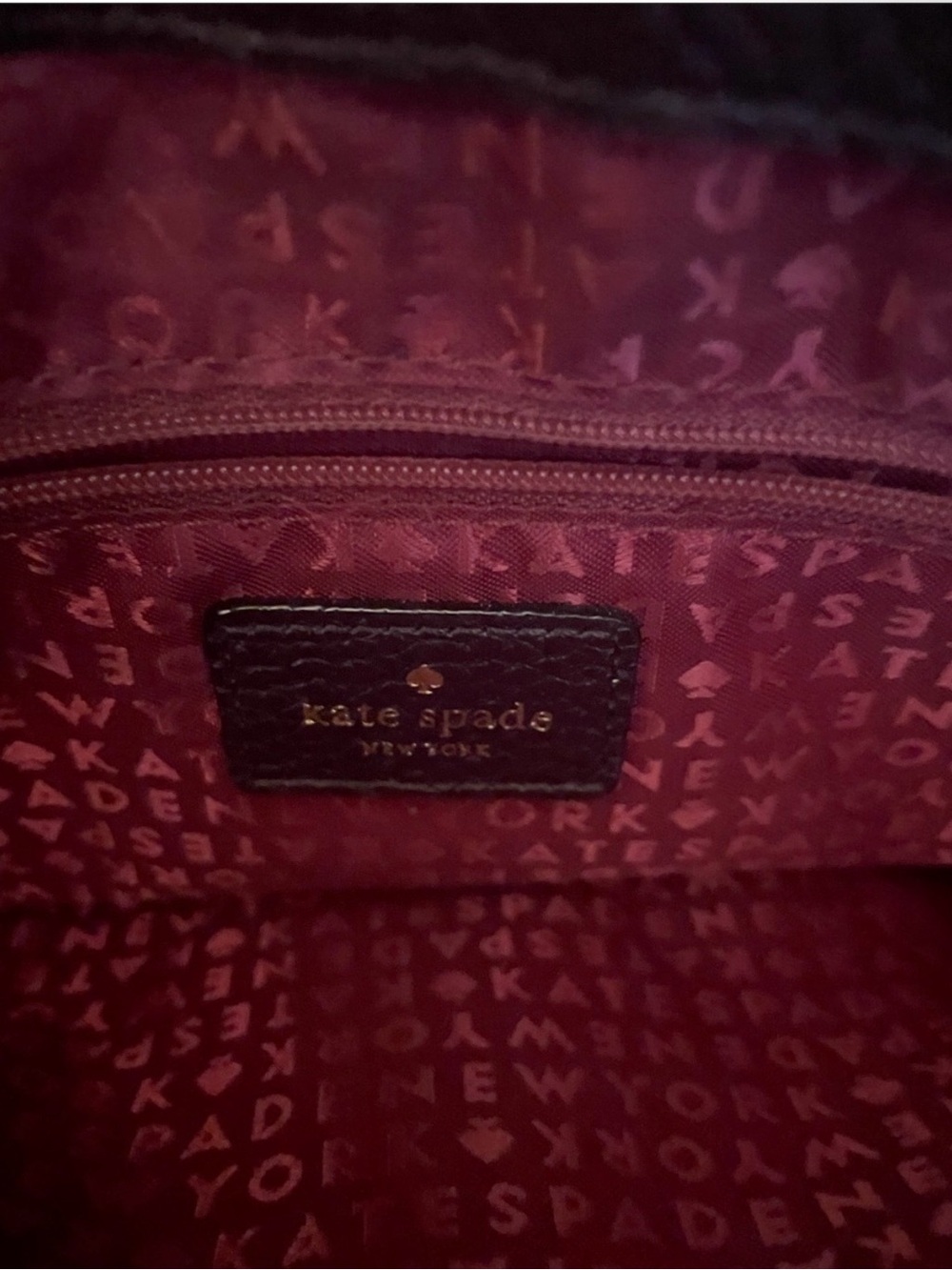 Kate Spade EUC Brownish-Wine Leather with suede Flap - Picture 8 of 11